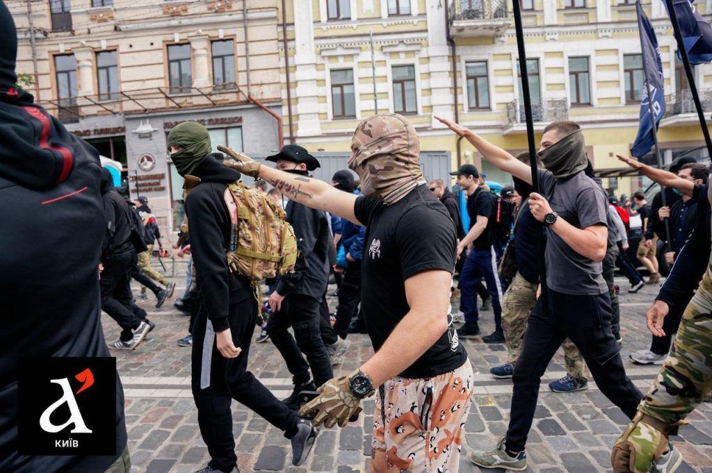 Participants in the March of Tradition— a counter-protest by opponents of the Equality March in Kyiv on June 14, 2025 — did not hide their far-right and neo-Nazi views.